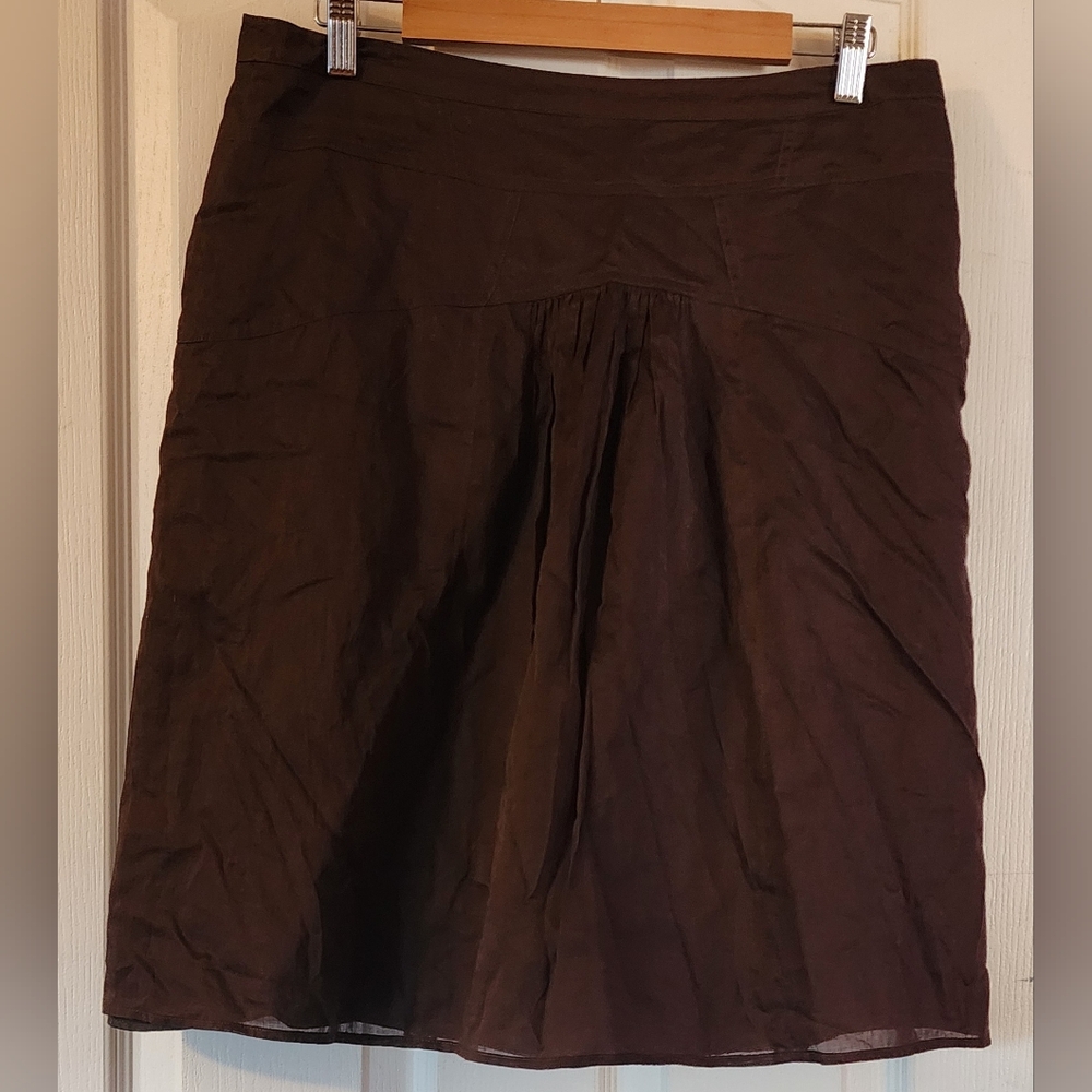 Burberry Brown A-Line Knee Skirt